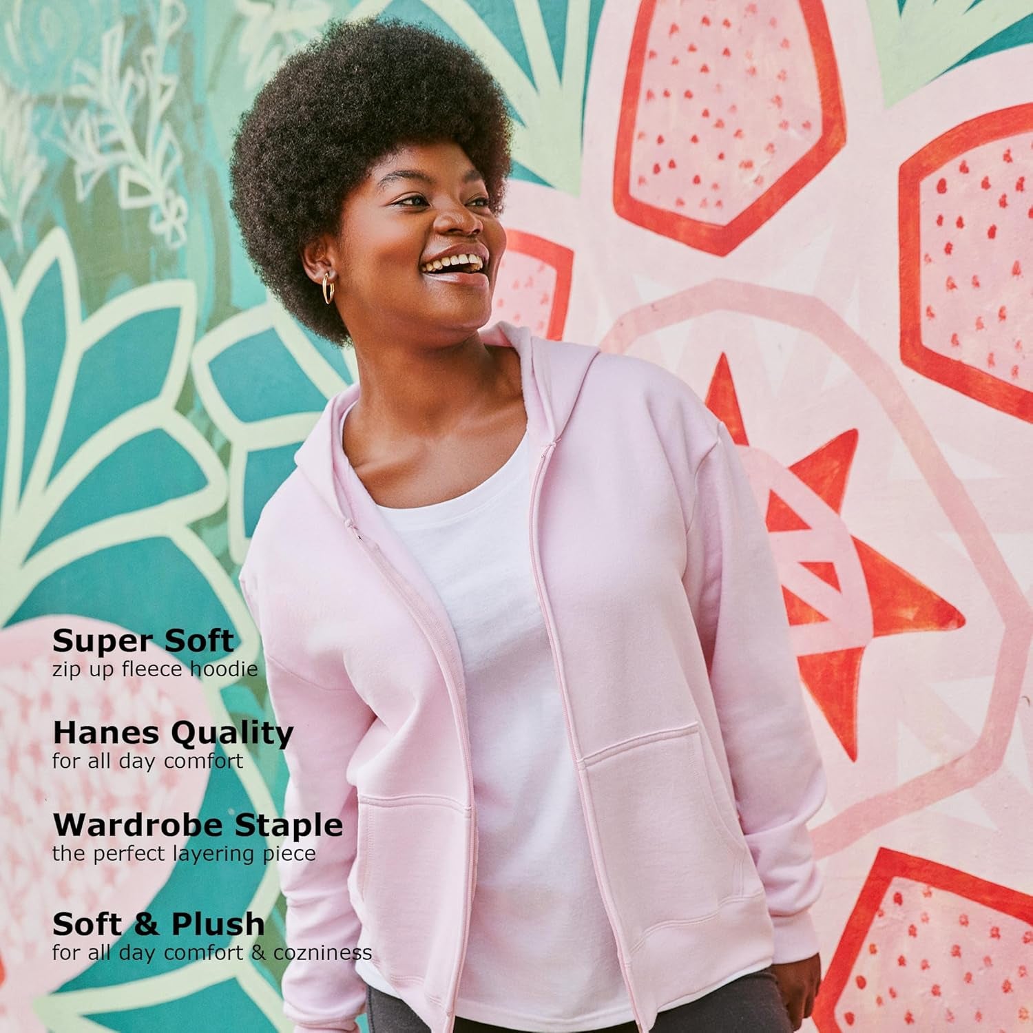 Ecosmart Women's Fleece Zip-Up Hoodie - Cozy and Stylish Full Sweatshirt