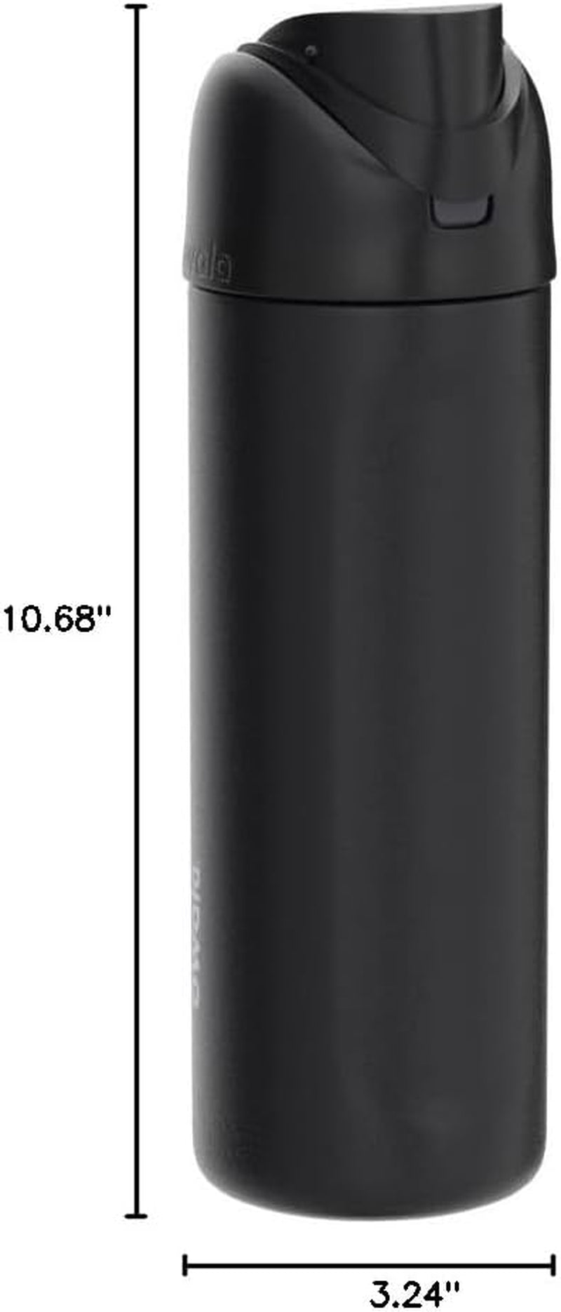 Freesip 24 Oz Insulated Stainless Steel Water Bottle with Straw - BPA-Free Travel Sports Bottle in Dark Color