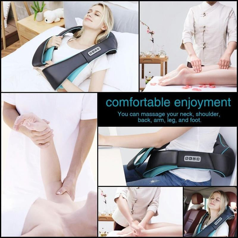 Shiatsu Neck, Back, and Shoulder Massager with Heat - Versatile Car Massage Pillow for Relaxation and Comfort