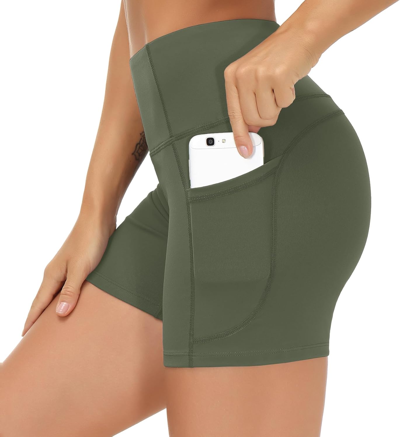 Elevate Your Workout: High Waist Tummy Control Yoga Shorts for Women with Deep Pockets