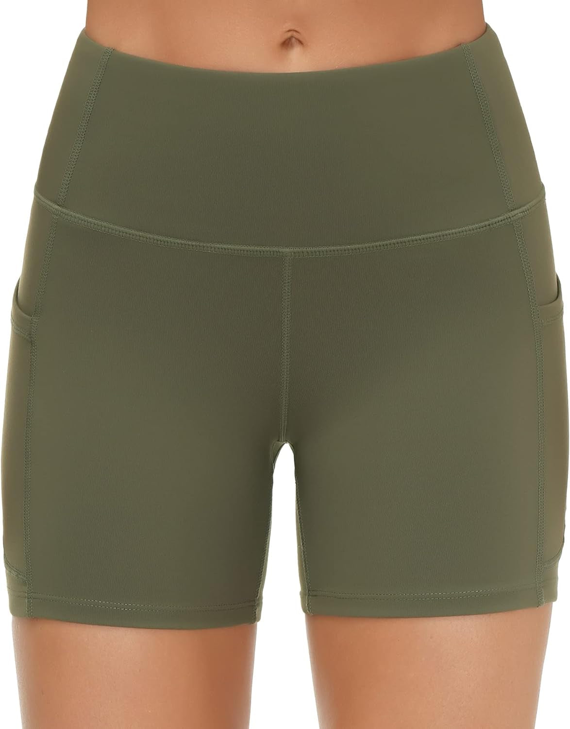 Elevate Your Workout: High Waist Tummy Control Yoga Shorts for Women with Deep Pockets