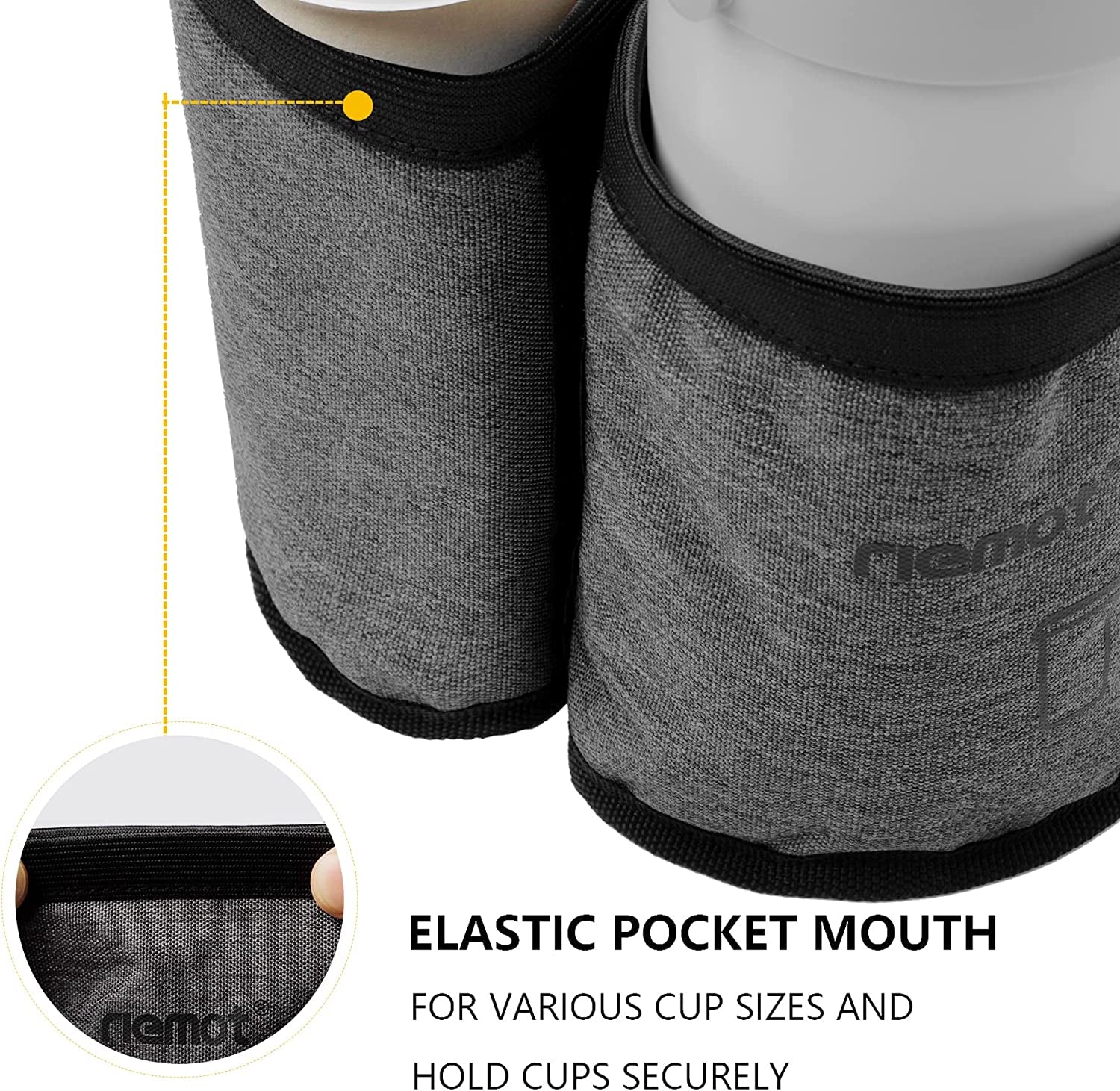 Travel Mug Holder for Suitcase - Hands-Free Coffee Carrier for Travelers - Perfect Gift for Flight Attendants - Grey