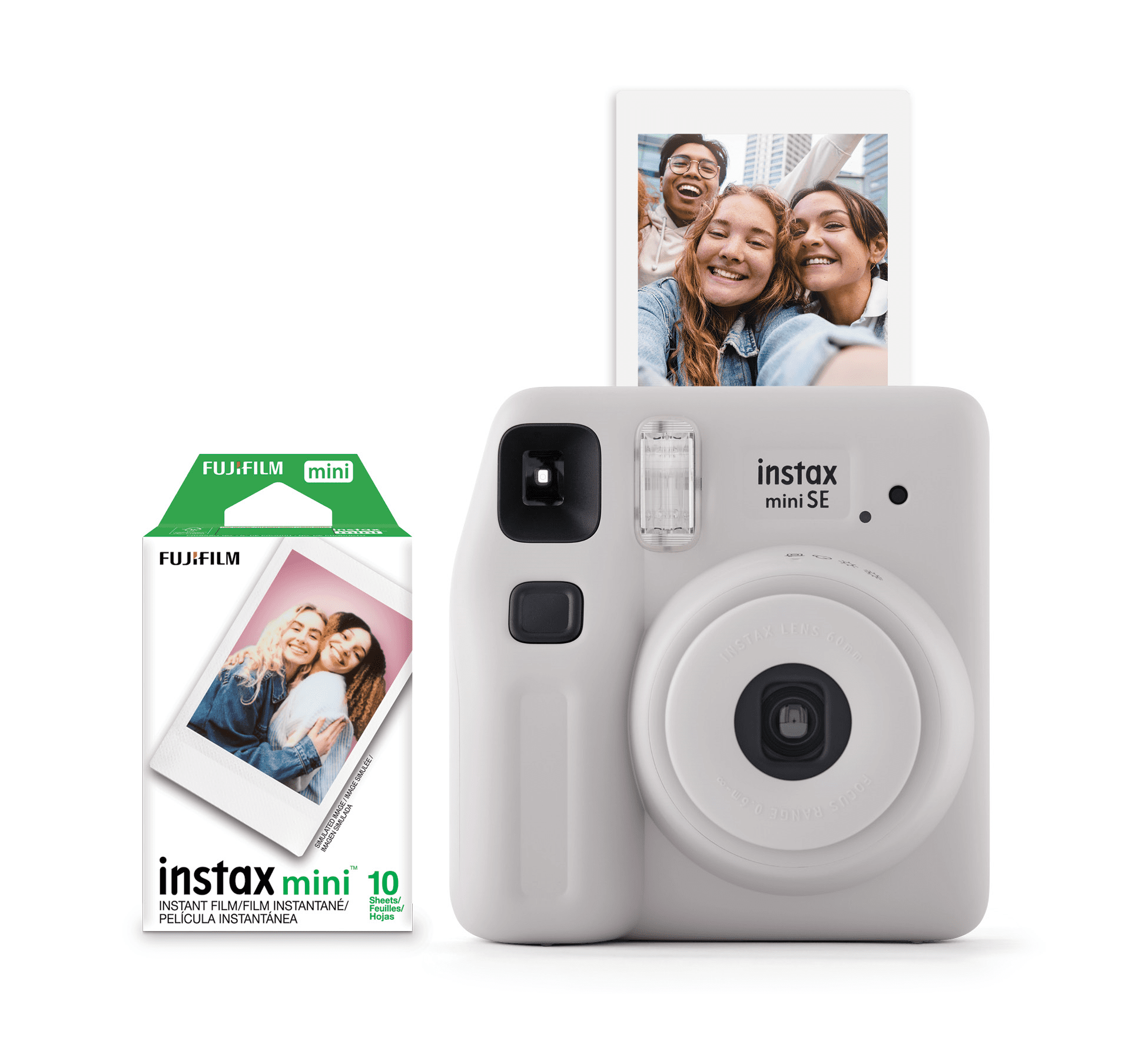 Capture Memories in Style: Instax Mini SE Instant Camera Bundle with 10 Bonus Mini Film - Lavender Edition!