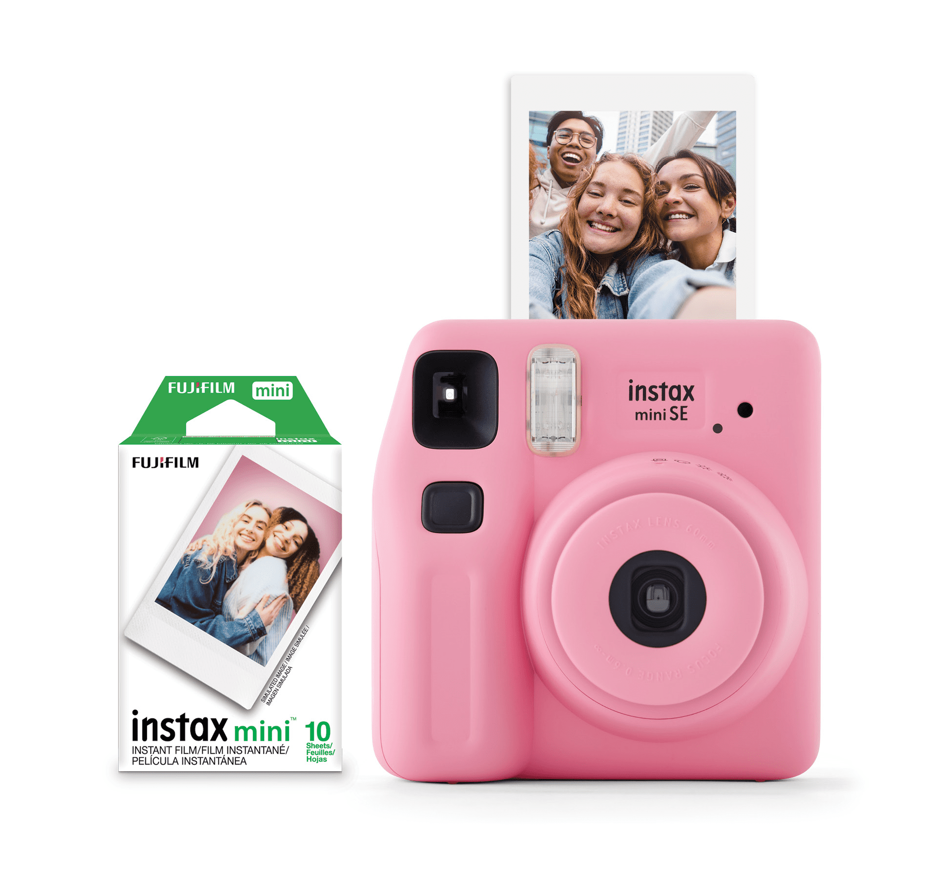 Capture Memories in Style: Instax Mini SE Instant Camera Bundle with 10 Bonus Mini Film - Lavender Edition!