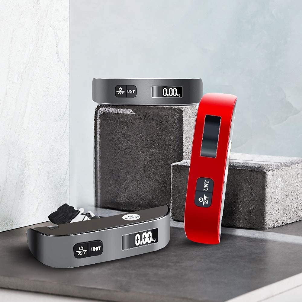 Portable Digital Luggage Scale - Accurate Hanging Baggage Weight Measurement up to 110 lbs, Battery Included, Stylish Rubber Paint Finish