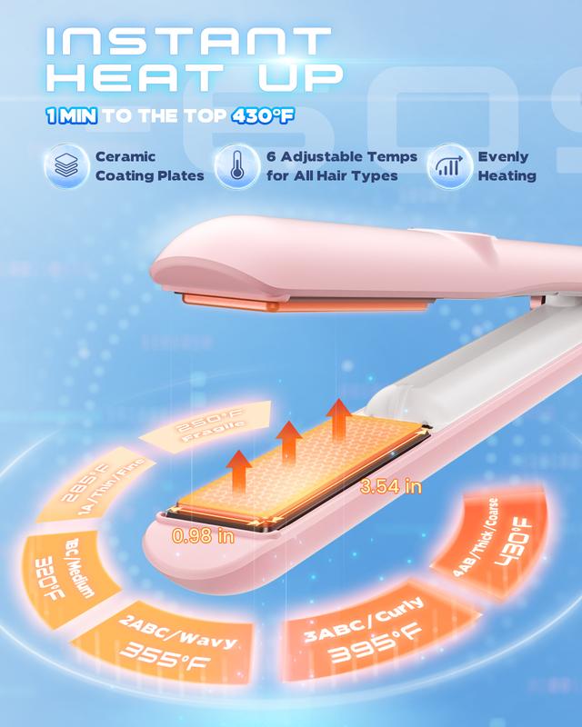 2-in-1 Cordless Hair Straightener and Curler - Portable USB Rechargeable with 40 Minutes Battery Life and 4 Hours Charging Time - 2024 Travel Essential