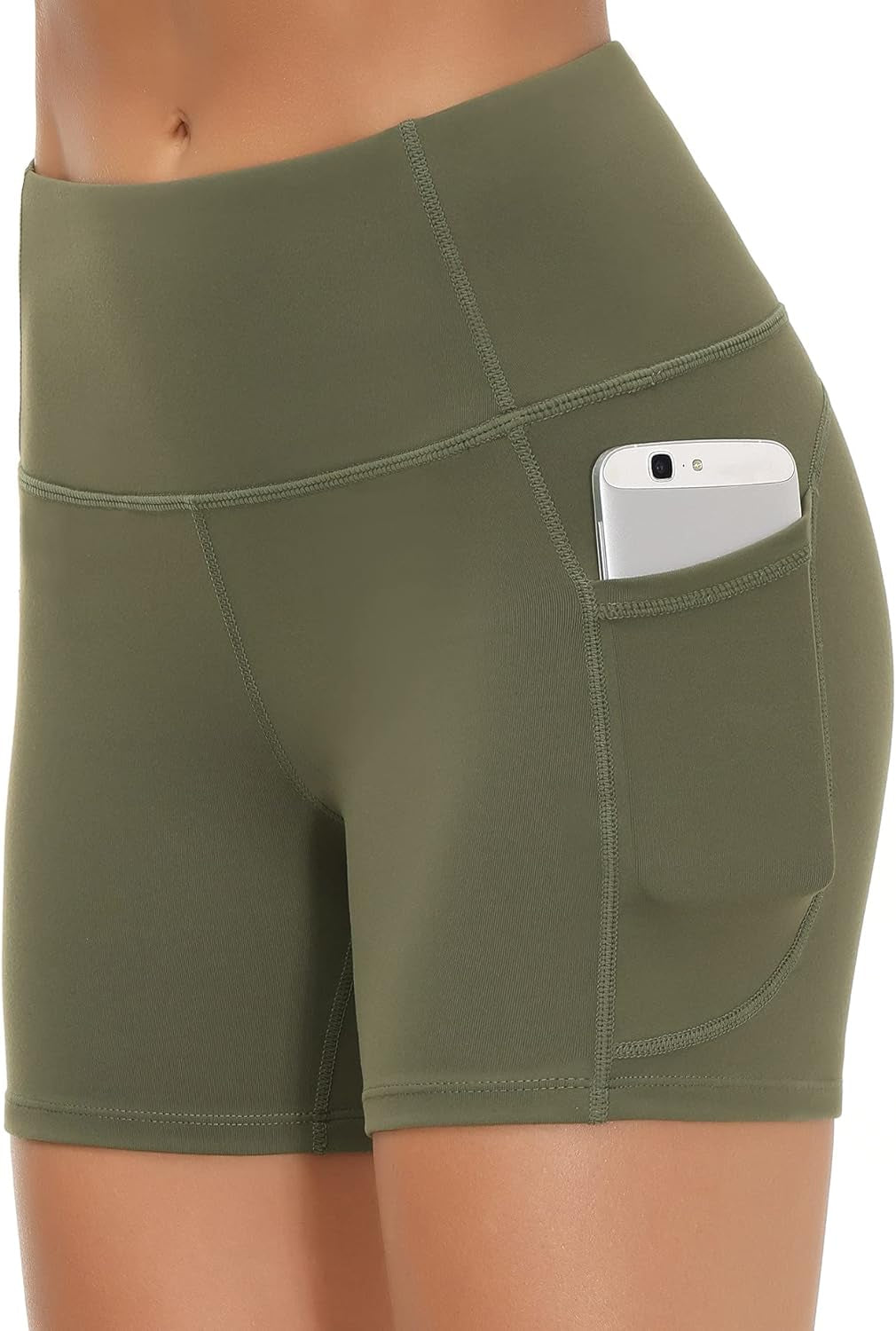 Elevate Your Workout: High Waist Tummy Control Yoga Shorts for Women with Deep Pockets