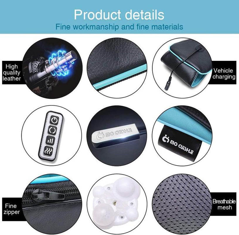 Shiatsu Neck, Back, and Shoulder Massager with Heat - Versatile Car Massage Pillow for Relaxation and Comfort